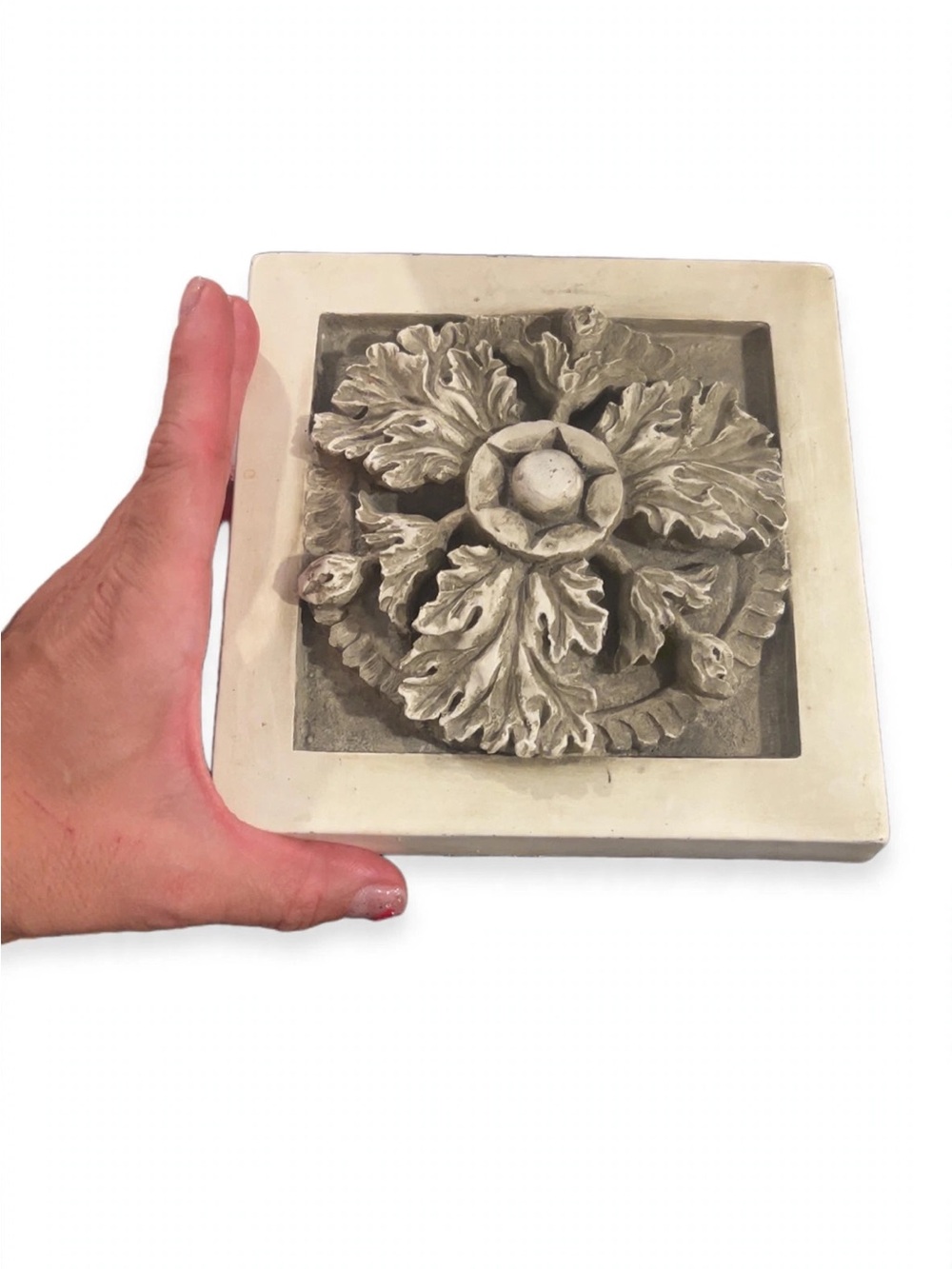Plaster Acanthus Architectural rosette wall plaque medallion tile - Picture 2 of 2